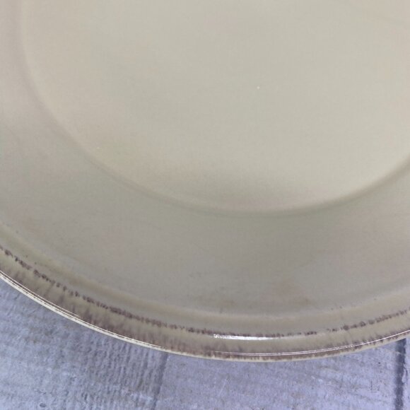 Rachael Ray CUCINA ALMOND CREAM Embossed Edge Rim Stoneware Dinner Plates Set 4 - Picture 15 of 16